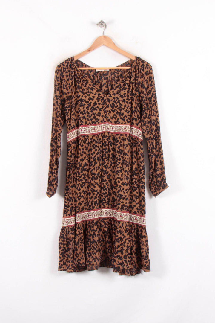 Robe Midi Marron et Noir - Taille S/36 de la marque Stella Forest | PARAD81798 - Vendu par Paradigme - Image 2
