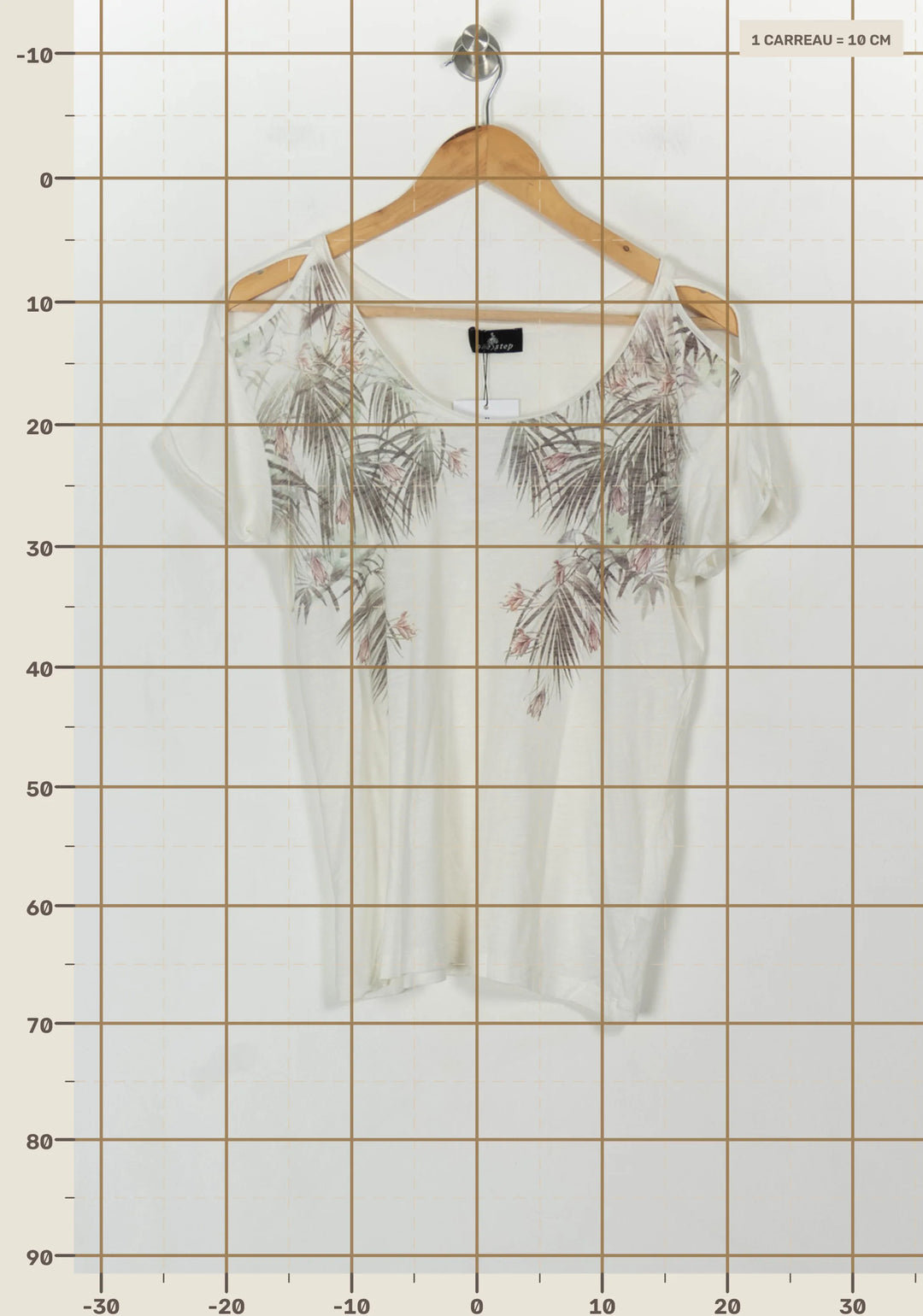 Tee-shirt Blanc et Beige - Taille S/36 de la marque One Step | PARAD81799 - Vendu par Paradigme - Image 4
