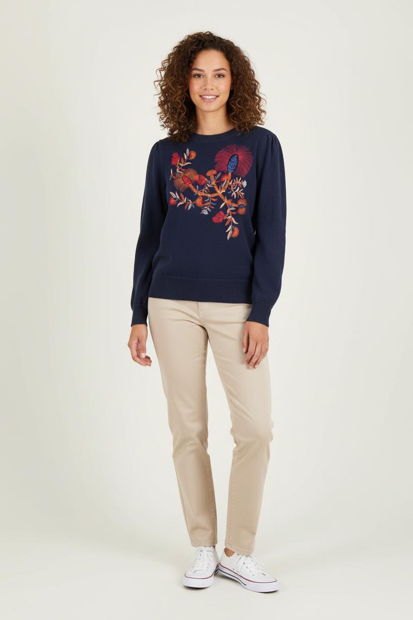 Pull Bleu et Multicolore - Taille M/38 de la marque La Fée Maraboutée | PARAD81819 - Vendu par Paradigme - Image 1