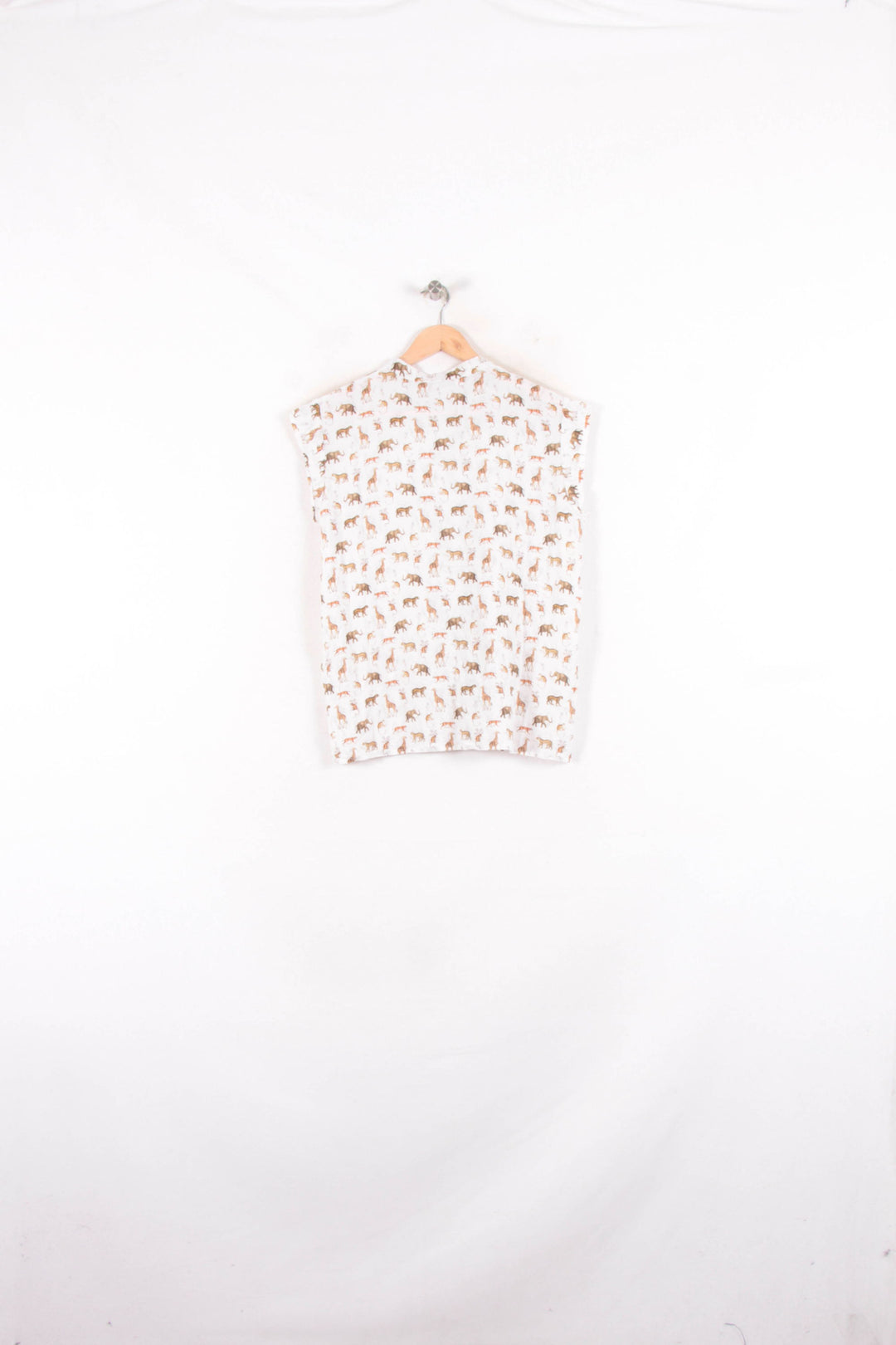 Chemisier Blanc et Marron - Taille M/38 de la marque La Fée Maraboutée | PARAD81825 - Vendu par Paradigme - Image 4