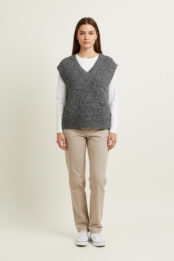 Pull Sans Manches Noir et Gris - Taille S/36 de la marque Caroll | PARAD81835 - Vendu par Paradigme - Image 1