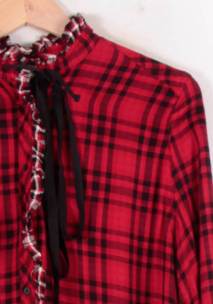 Robe Chemise Rouge et Noire - Taille M/38 de la marque Zadig&Voltaire | PARAD81844 - Vendu par Paradigme - Image 3
