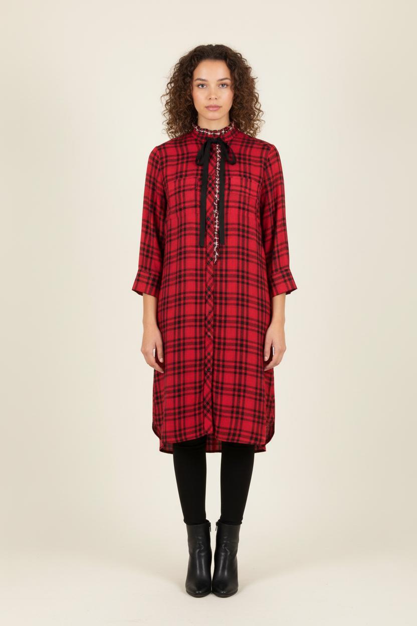 Robe Chemise Rouge et Noire - Taille M/38 de la marque Zadig&Voltaire | PARAD81844 - Vendu par Paradigme - Image 1