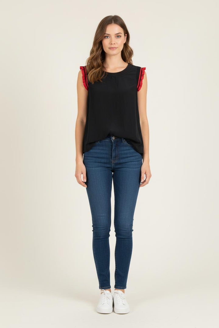 Top Bleu et Rouge - Taille M/38 de la marque Claudie Pierlot | PARAD81868 - Vendu par Paradigme - Image 1