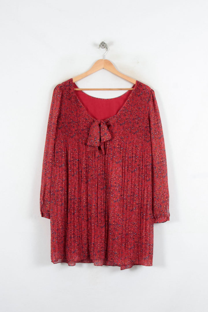 Robe Plissée Rouge - Taille M/38 de la marque Sézane | PARAD81869 - Vendu par Paradigme - Image 4
