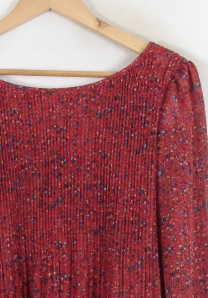 Robe Plissée Rouge - Taille M/38 de la marque Sézane | PARAD81869 - Vendu par Paradigme - Image 3