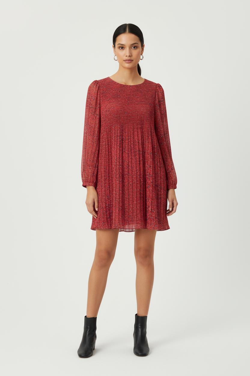 Robe Plissée Rouge - Taille M/38 de la marque Sézane | PARAD81869 - Vendu par Paradigme - Image 1