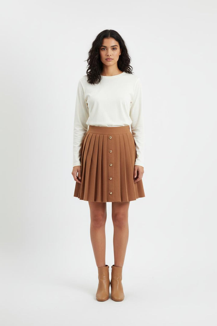 Jupe Plissée Marron - Taille L/40 de la marque Tara Jarmon | PARAD81871 - Vendu par Paradigme - Image 1