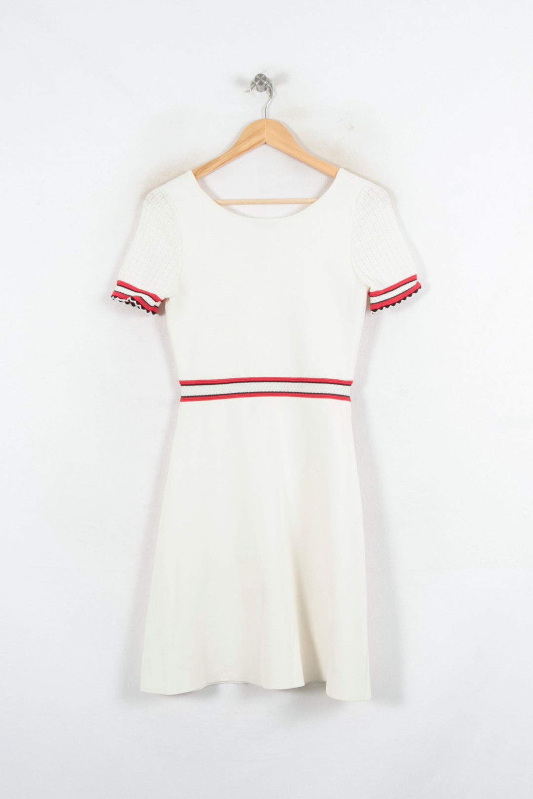 Robe Courte Blanche et Rouge - Taille S/36 de la marque Sandro | PARAD81874 - Vendu par Paradigme - Image 4