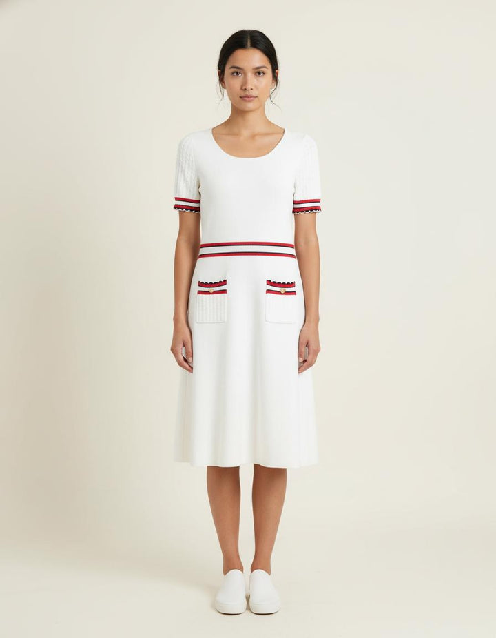 Robe Courte Blanche et Rouge - Taille S/36 de la marque Sandro | PARAD81874 - Vendu par Paradigme - Image 1