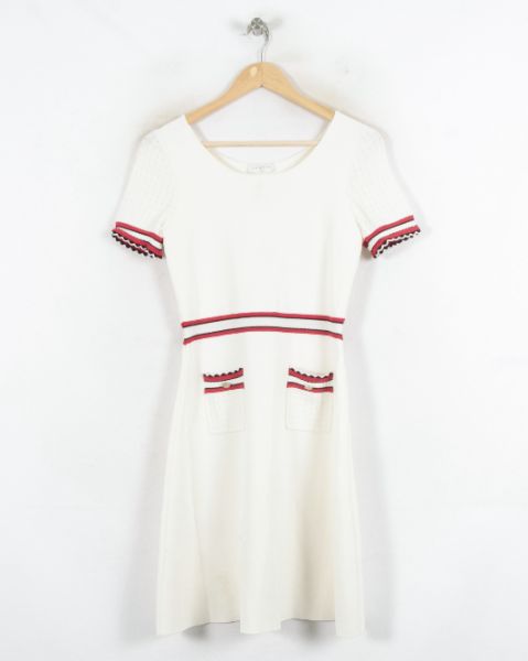 Robe Courte Blanche et Rouge - Taille S/36 de la marque Sandro | PARAD81874 - Vendu par Paradigme - Image 2