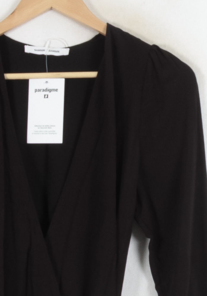 Robe Cache-Cœur Noire - Taille S/36 de la marque Samsoe Samsoe | PARAD81875 - Vendu par Paradigme - Image 3