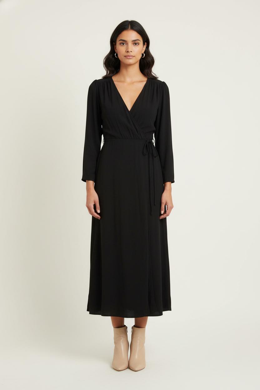 Robe Cache-Cœur Noire - Taille S/36 de la marque Samsoe Samsoe | PARAD81875 - Vendu par Paradigme - Image 1