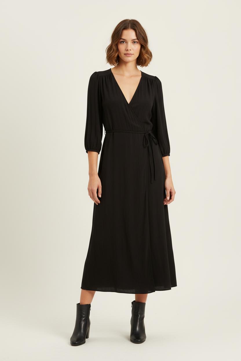 Robe Portefeuille Noire - Taille M/38 de la marque Samsoe Samsoe | PARAD81890 - Vendu par Paradigme - Image 1