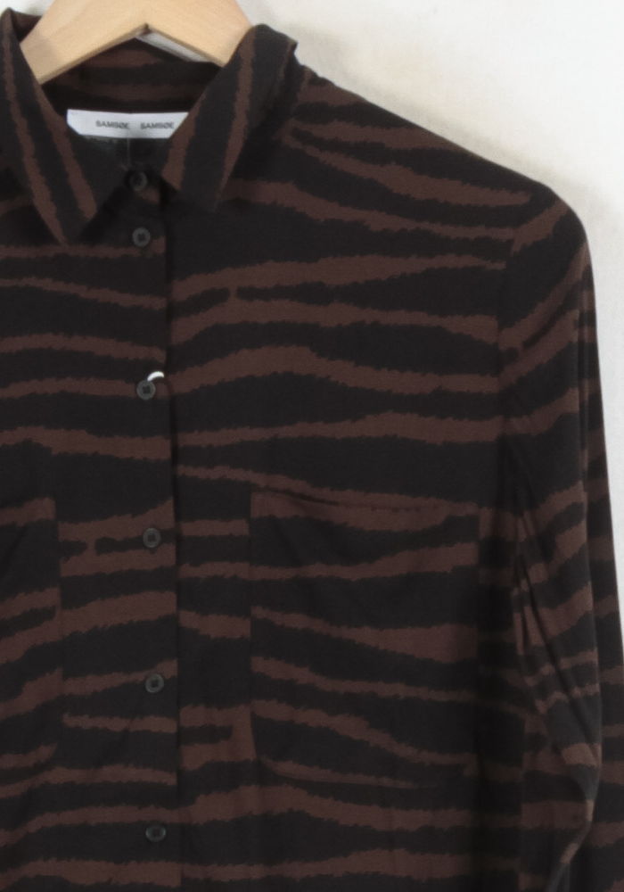 Chemise Marron et Noire - Taille S/36 de la marque Samsoe Samsoe | PARAD81892 - Vendu par Paradigme - Image 3