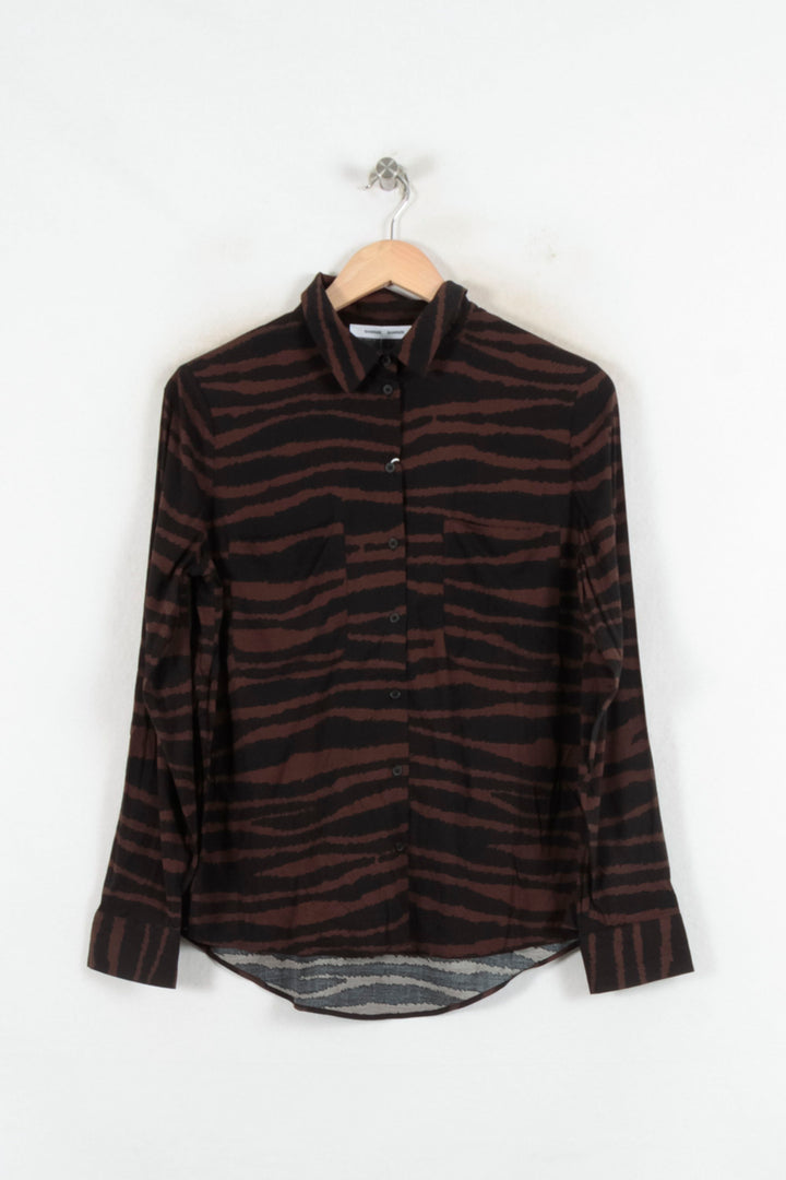 Chemise Marron et Noire - Taille S/36 de la marque Samsoe Samsoe | PARAD81892 - Vendu par Paradigme - Image 2