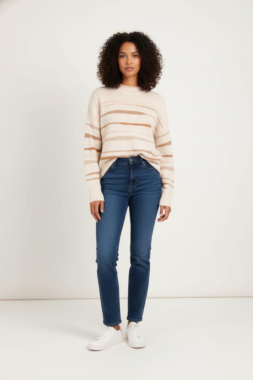Pull Rayé Blanc et Beige - Taille S/36 de la marque Humility | PARAD81909 - Vendu par Paradigme - Image 1
