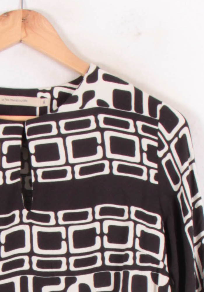 Blouse Noire et Blanche - Taille S/36 de la marque La Fée Maraboutée | PARAD81911 - Vendu par Paradigme - Image 3