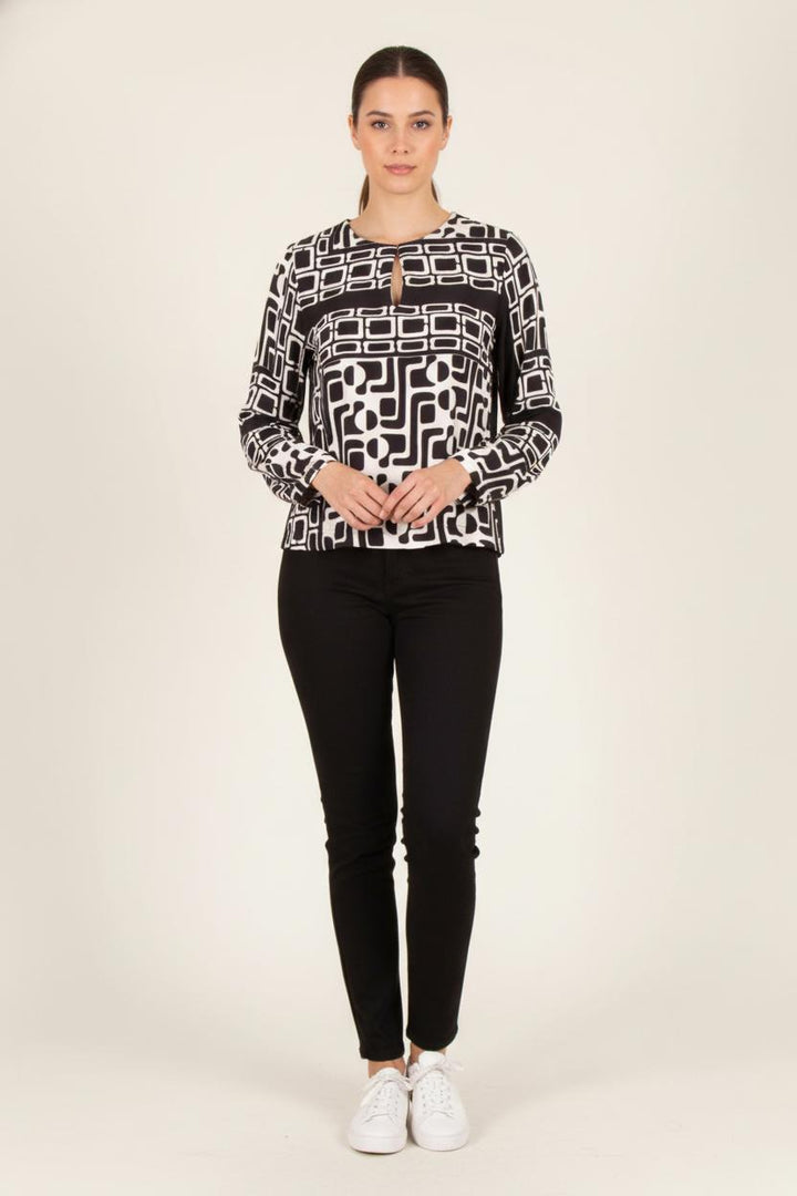 Blouse Noire et Blanche - Taille S/36 de la marque La Fée Maraboutée | PARAD81911 - Vendu par Paradigme - Image 1