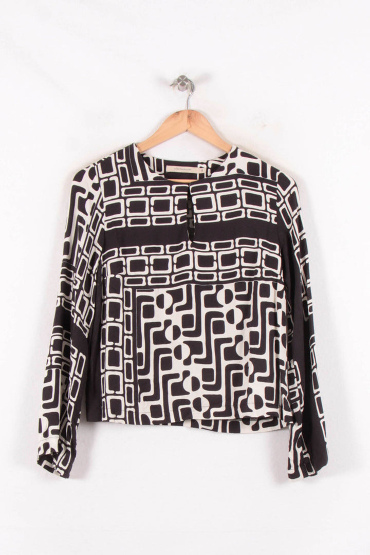 Blouse Noire et Blanche - Taille S/36 de la marque La Fée Maraboutée | PARAD81911 - Vendu par Paradigme - Image 2