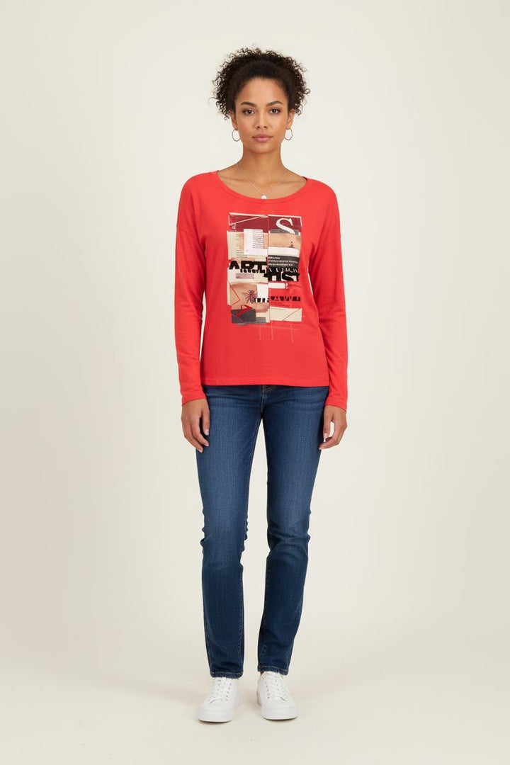 Tee-shirt manches longues rouge - Taille M/38 de la marque One Step | PARAD81921 - Vendu par Paradigme - Image 1