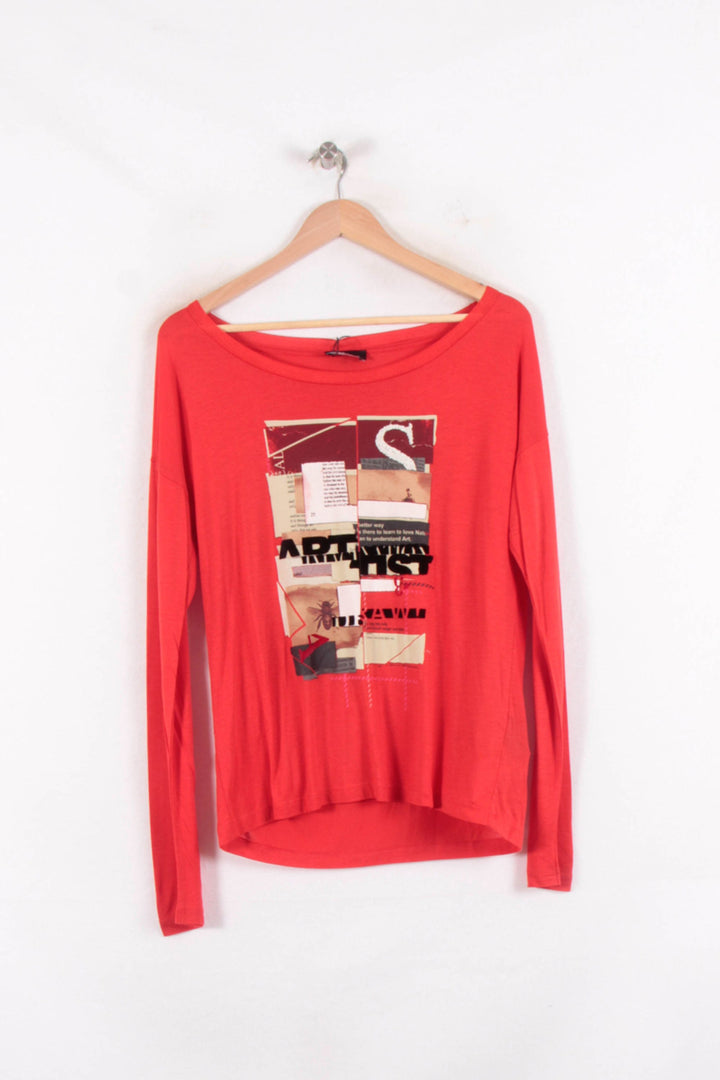 Tee-shirt manches longues rouge - Taille M/38 de la marque One Step | PARAD81921 - Vendu par Paradigme - Image 2