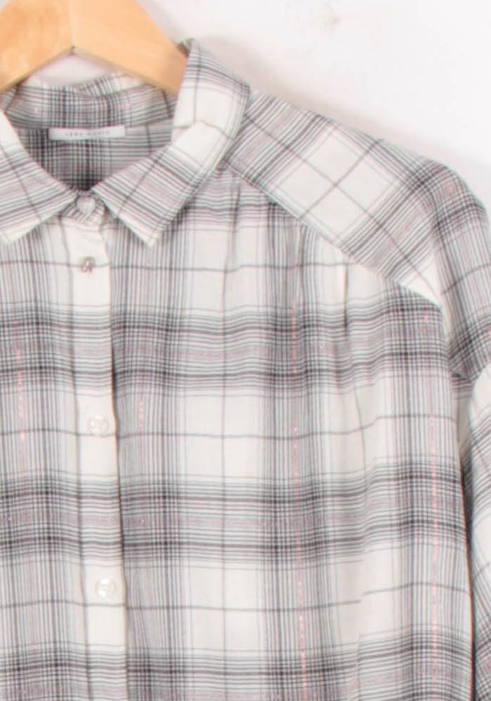 Chemise À Carreaux Beige et Gris - Taille L/40 de la marque IKKS | PARAD81926 - Vendu par Paradigme - Image 3