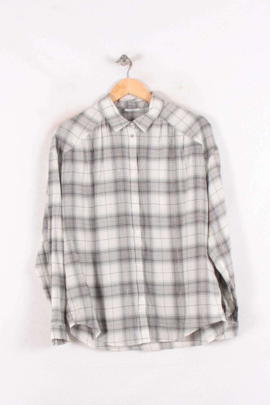 Chemise À Carreaux Beige et Gris - Taille L/40 de la marque IKKS | PARAD81926 - Vendu par Paradigme - Image 2