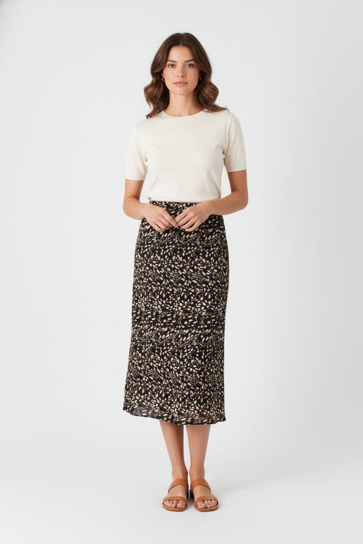Jupe Midi Noire et Beige - Taille XS/34 de la marque ba&sh | PARAD81929 - Vendu par Paradigme - Image 1