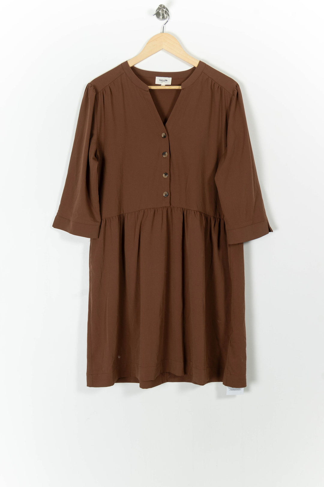 Robe Midi Marron - Taille L/40 de la marque Grace & Mila | PARAD81939 - Vendu par Paradigme - Image 2