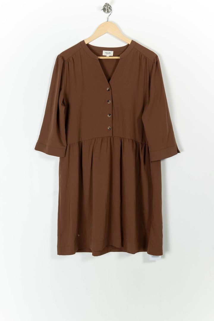 Robe Midi Marron - Taille L/40 de la marque Grace & Mila | PARAD81939 - Vendu par Paradigme - Image 2