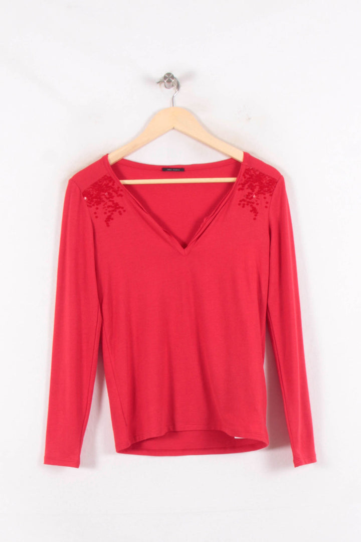 Tee-shirt Manches Longues Rouge - Taille XS/34 de la marque IKKS | PARAD81940 - Vendu par Paradigme - Image 2