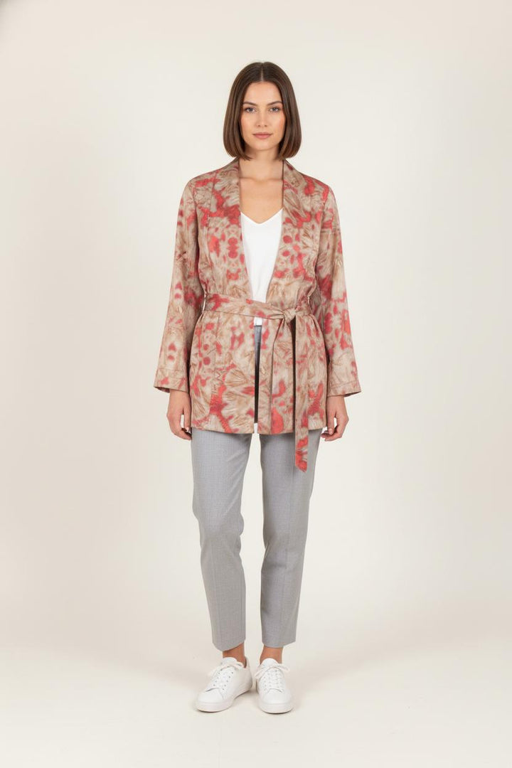 Kimono Beige et Rouge - Taille M/38 de la marque La Fée Maraboutée | PARAD81949 - Vendu par Paradigme - Image 1