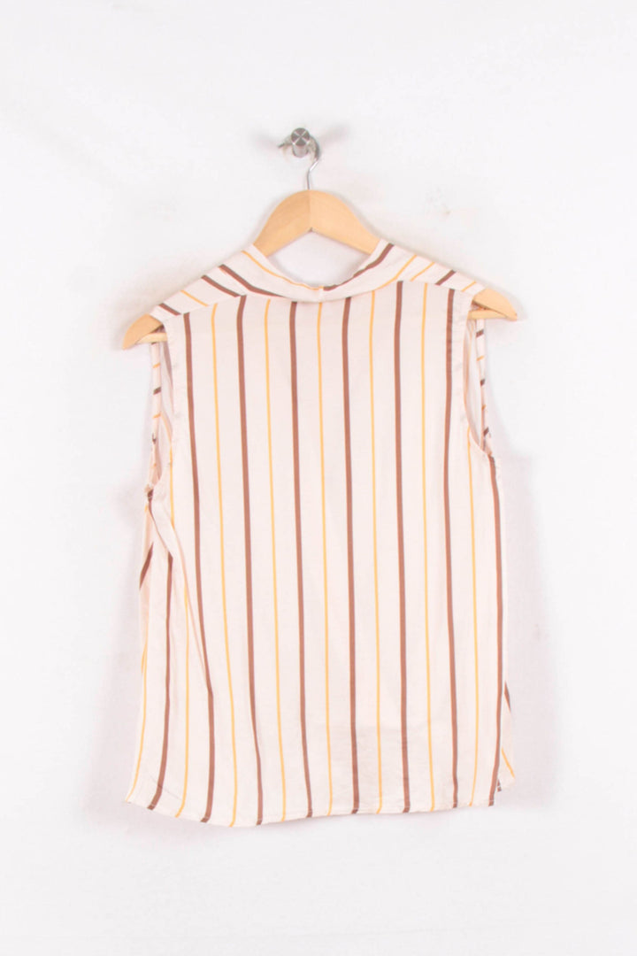 Blouse Rayée Beige et Marron - Taille M/38 de la marque La Fée Maraboutée | PARAD81950 - Vendu par Paradigme - Image 4