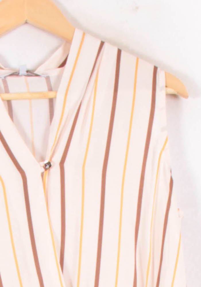 Blouse Rayée Beige et Marron - Taille M/38 de la marque La Fée Maraboutée | PARAD81950 - Vendu par Paradigme - Image 3