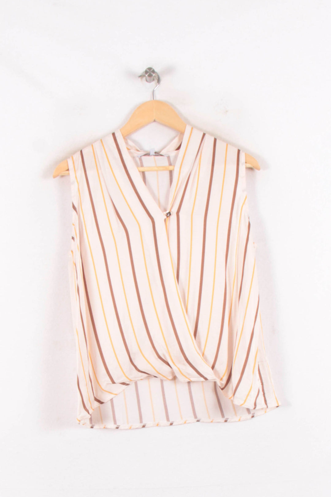 Blouse Rayée Beige et Marron - Taille M/38 de la marque La Fée Maraboutée | PARAD81950 - Vendu par Paradigme - Image 2