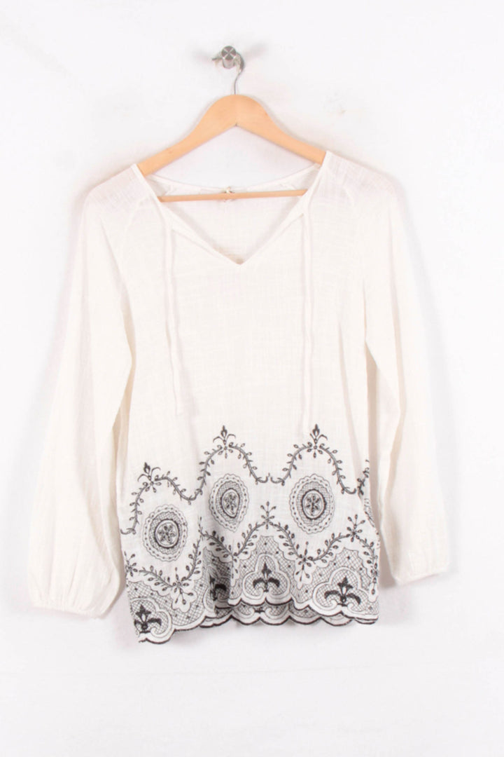 Blouse Blanche et Noire - Taille M/38 de la marque La Fée Maraboutée | PARAD81951 - Vendu par Paradigme - Image 4