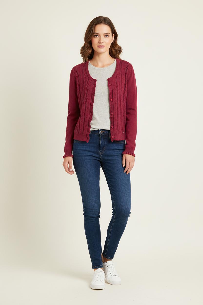 Cardigan Bordeaux - Taille XS/34 de la marque Karl Marc John | PARAD81955 - Vendu par Paradigme - Image 1