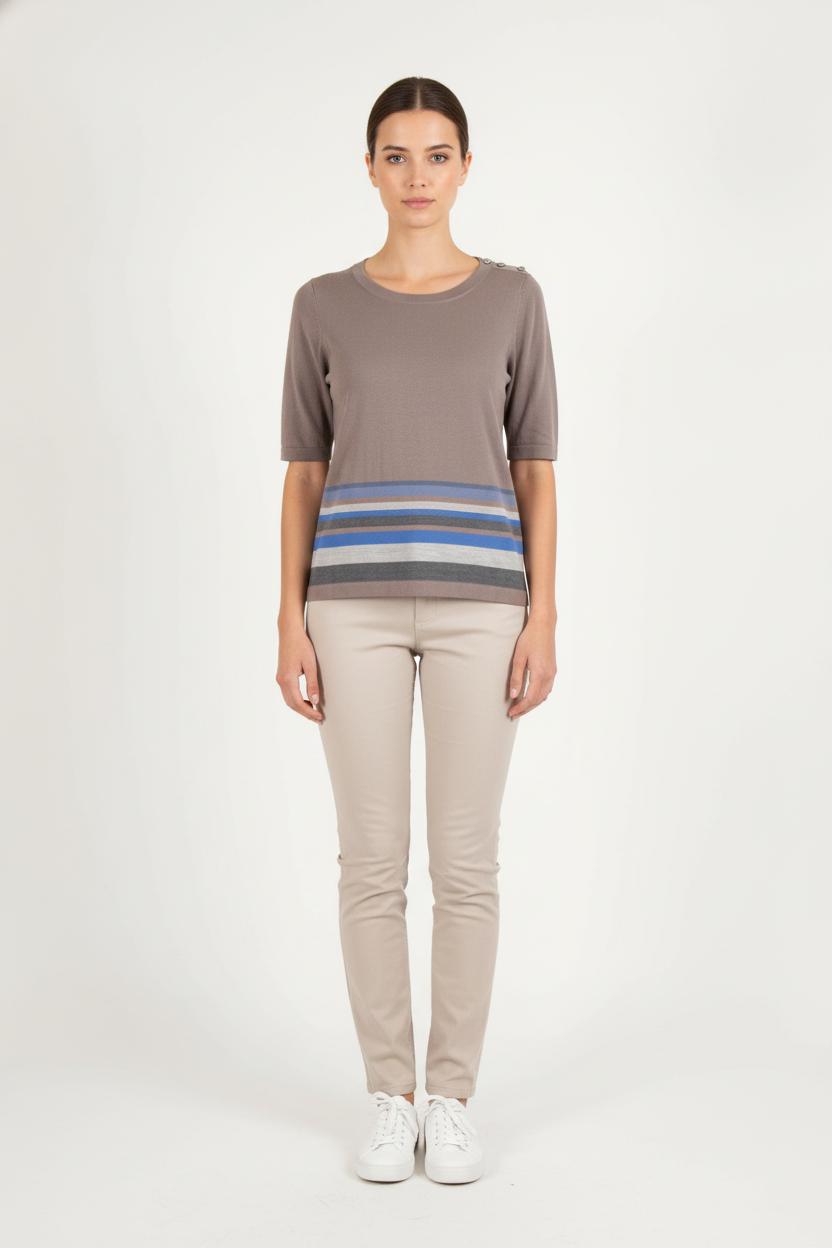 Pull Marron et Bleu - Taille S/36 de la marque Rodier | PARAD81968 - Vendu par Paradigme - Image 1