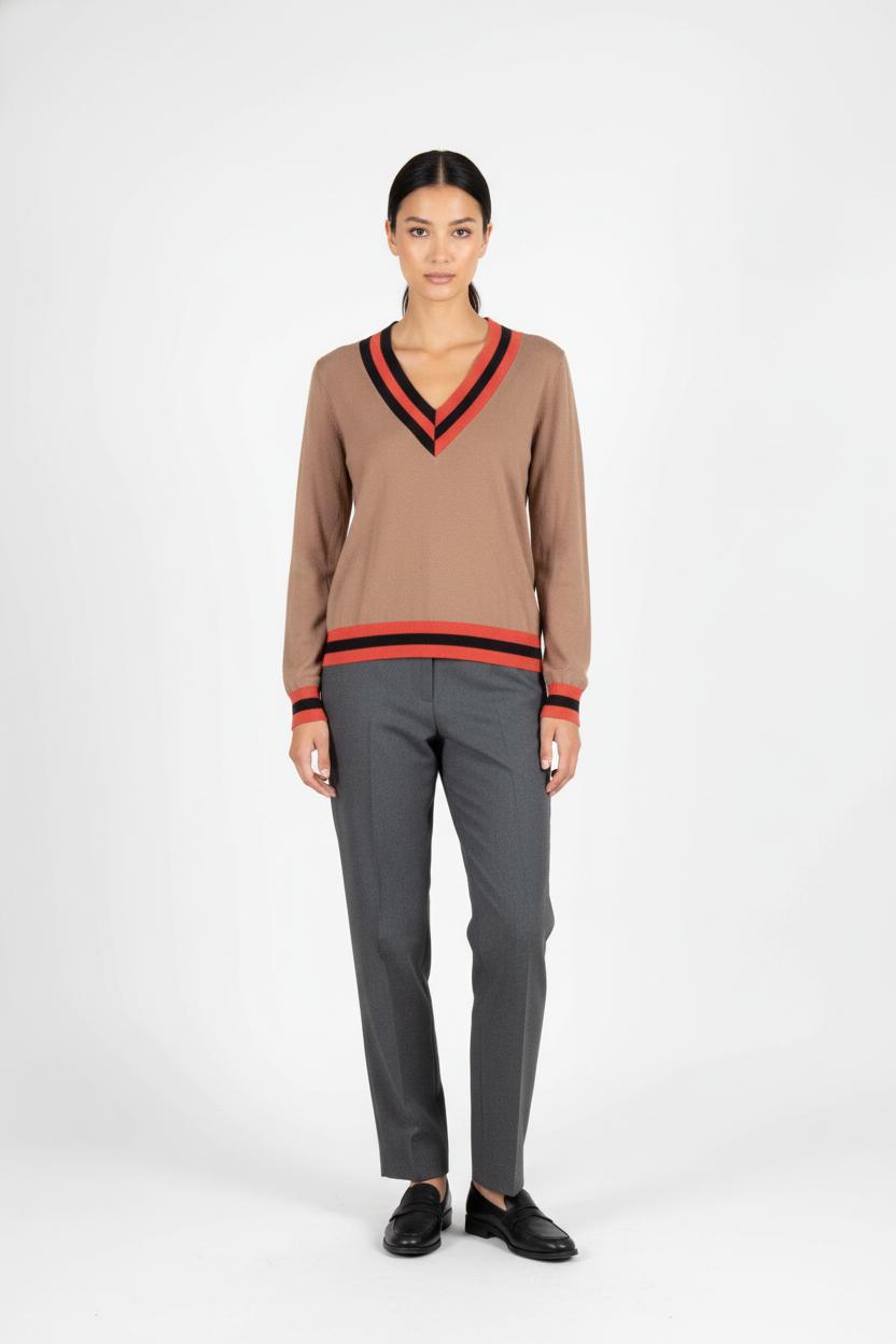 Pull Beige et Rouge - Taille S/36 de la marque Rodier | PARAD81972 - Vendu par Paradigme - Image 1