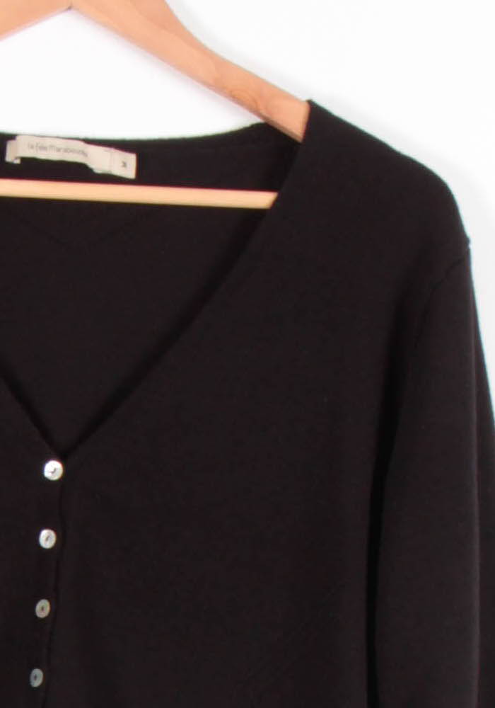 Cardigan Noir - Taille M/38 de la marque La Fée Maraboutée | PARAD81978 - Vendu par Paradigme - Image 3