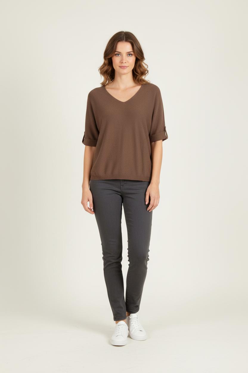 Pull Marron - Taille S/36 de la marque La Fée Maraboutée | PARAD81987 - Vendu par Paradigme - Image 1