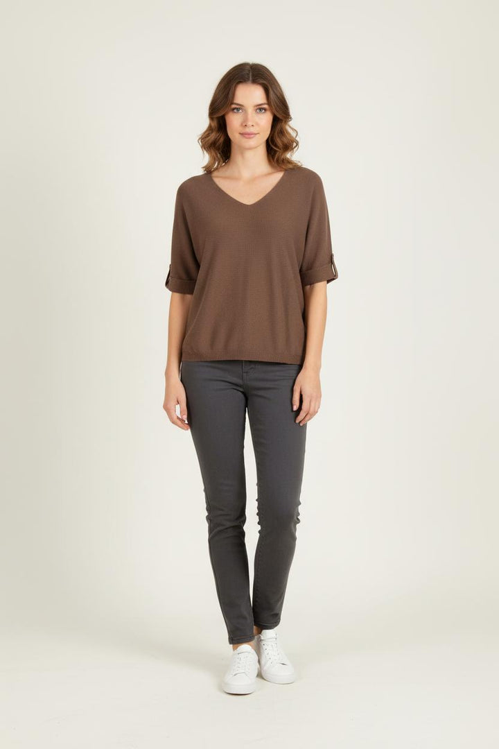 Pull Marron - Taille S/36 de la marque La Fée Maraboutée | PARAD81987 - Vendu par Paradigme - Image 1