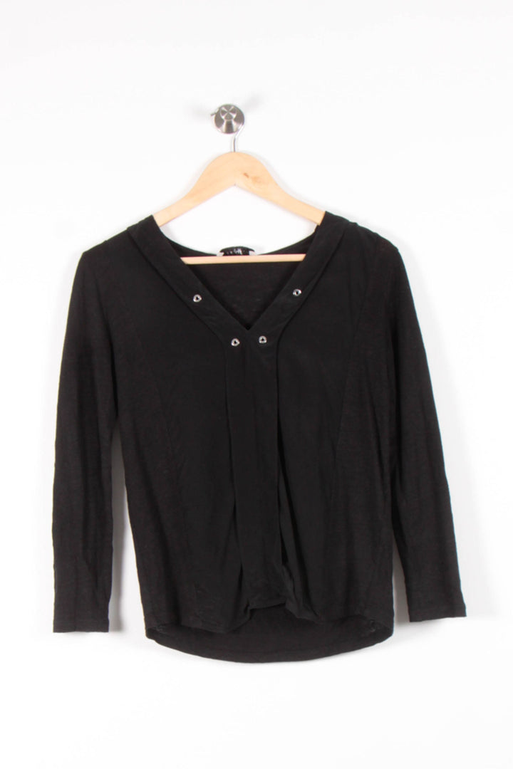 Blouse Noire - Taille M/38 de la marque Sandro | PARAD82003 - Vendu par Paradigme - Image 2