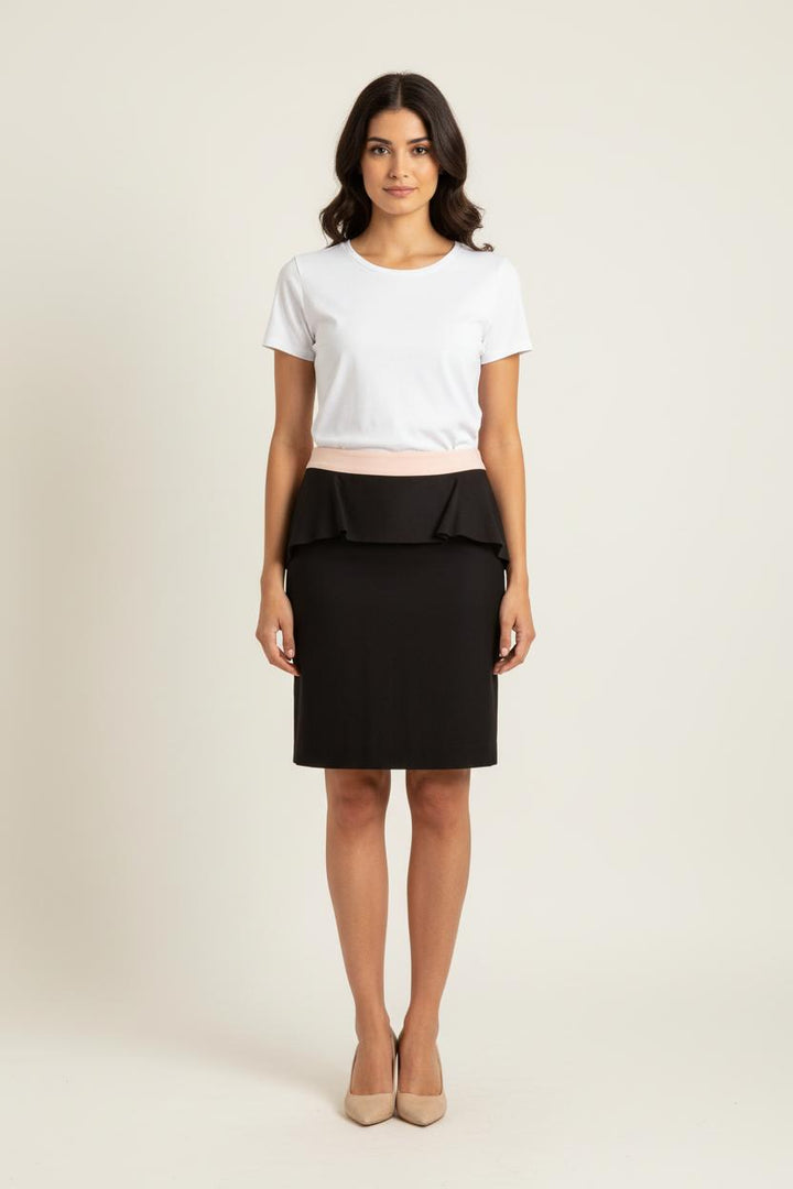 Jupe Crayon Noire et Beige - Taille L/40 de la marque Claudie Pierlot | PARAD82004 - Vendu par Paradigme - Image 1