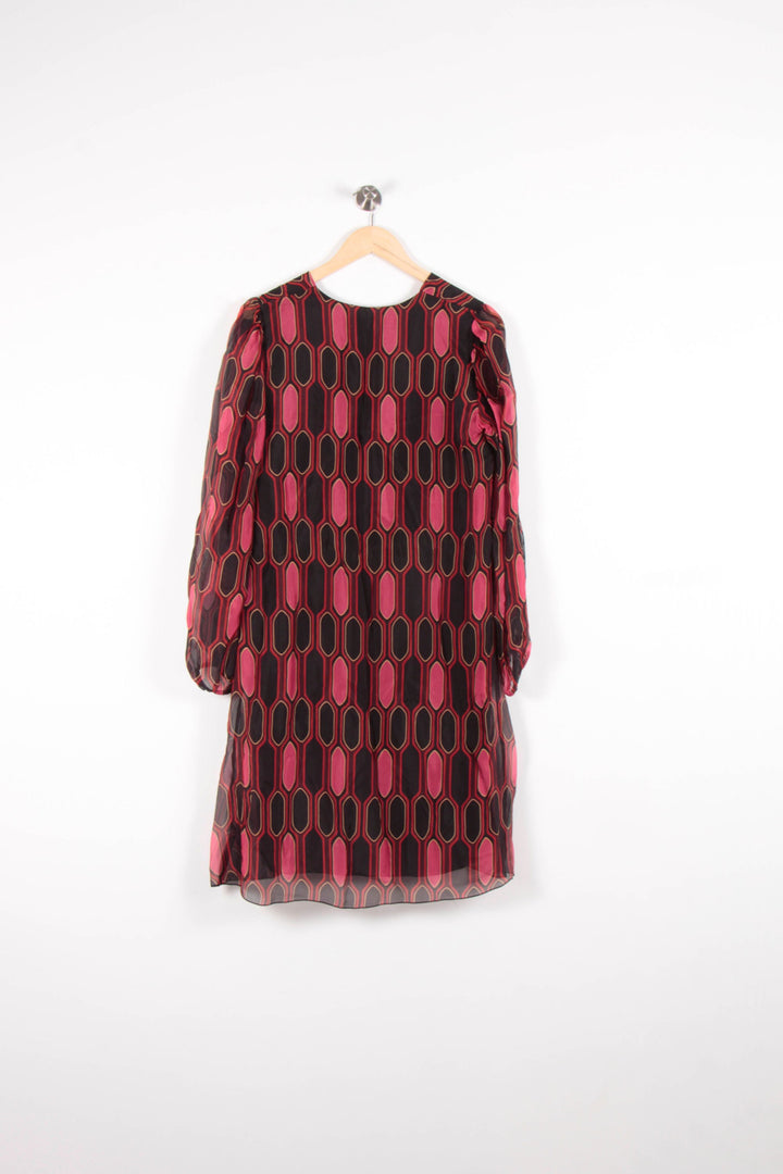 Robe Droite Rose et Noire - Taille M/38 de la marque La Fée Maraboutée | PARAD82018 - Vendu par Paradigme - Image 4