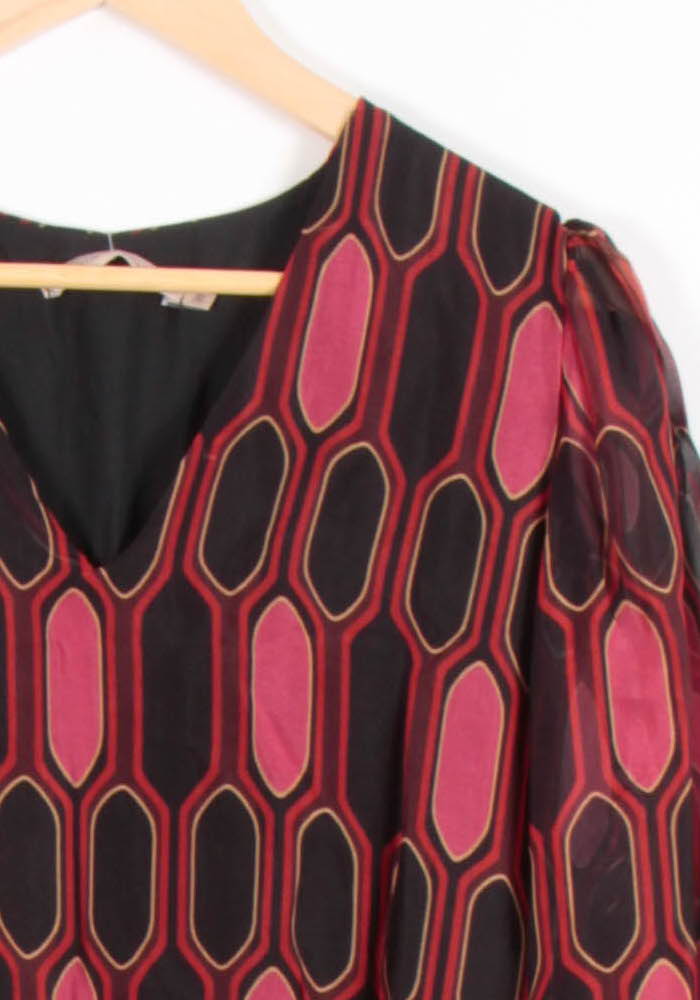 Robe Droite Rose et Noire - Taille M/38 de la marque La Fée Maraboutée | PARAD82018 - Vendu par Paradigme - Image 3