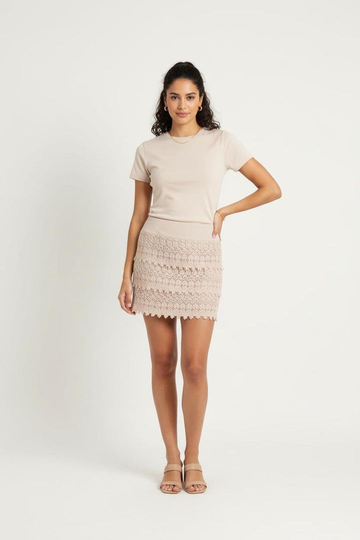 Jupe Dentelle Beige - Taille S/36 de la marque IKKS | PARAD82025 - Vendu par Paradigme - Image 1