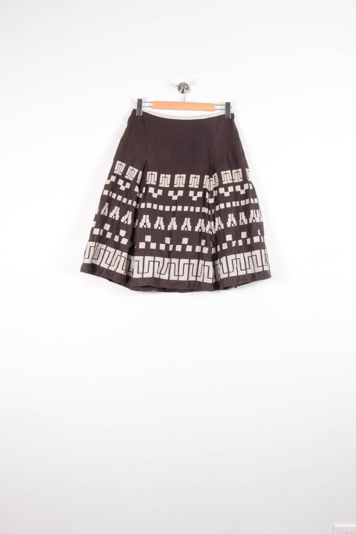 Jupe Midi Grise et Blanche - Taille M/38 de la marque Weekend Max Mara | PARAD82030 - Vendu par Paradigme - Image 2