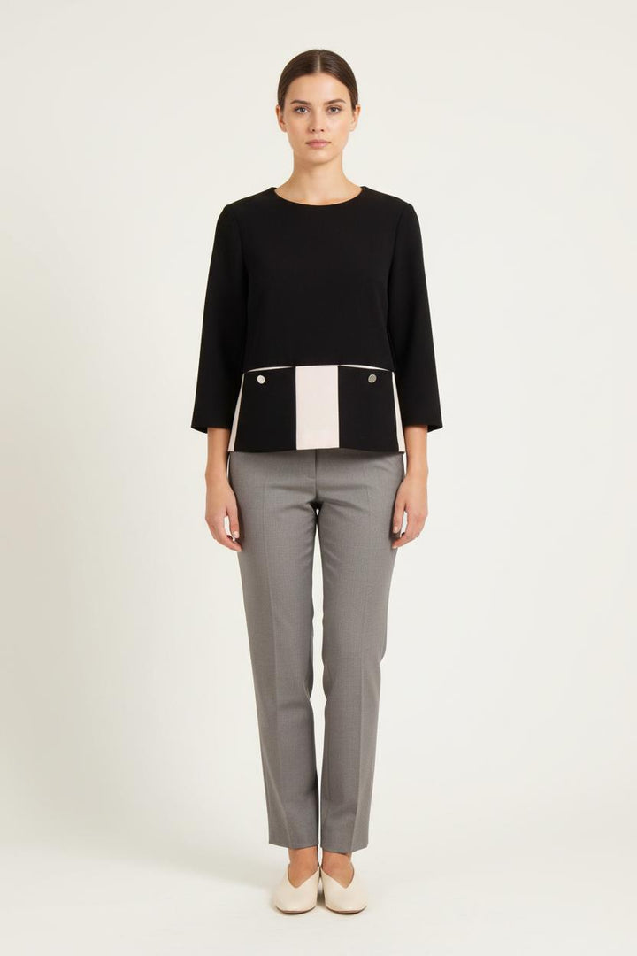 Blouse Noire et Blanche - Taille L/40 de la marque ZAPA | PARAD82039 - Vendu par Paradigme - Image 1